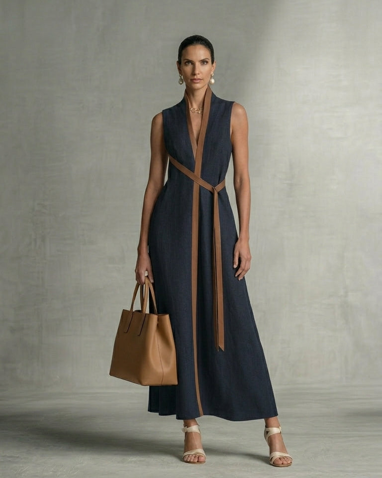Elira - Vestido Lino Esculpido