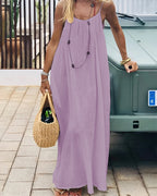 Solid Cami Dress with Open Back