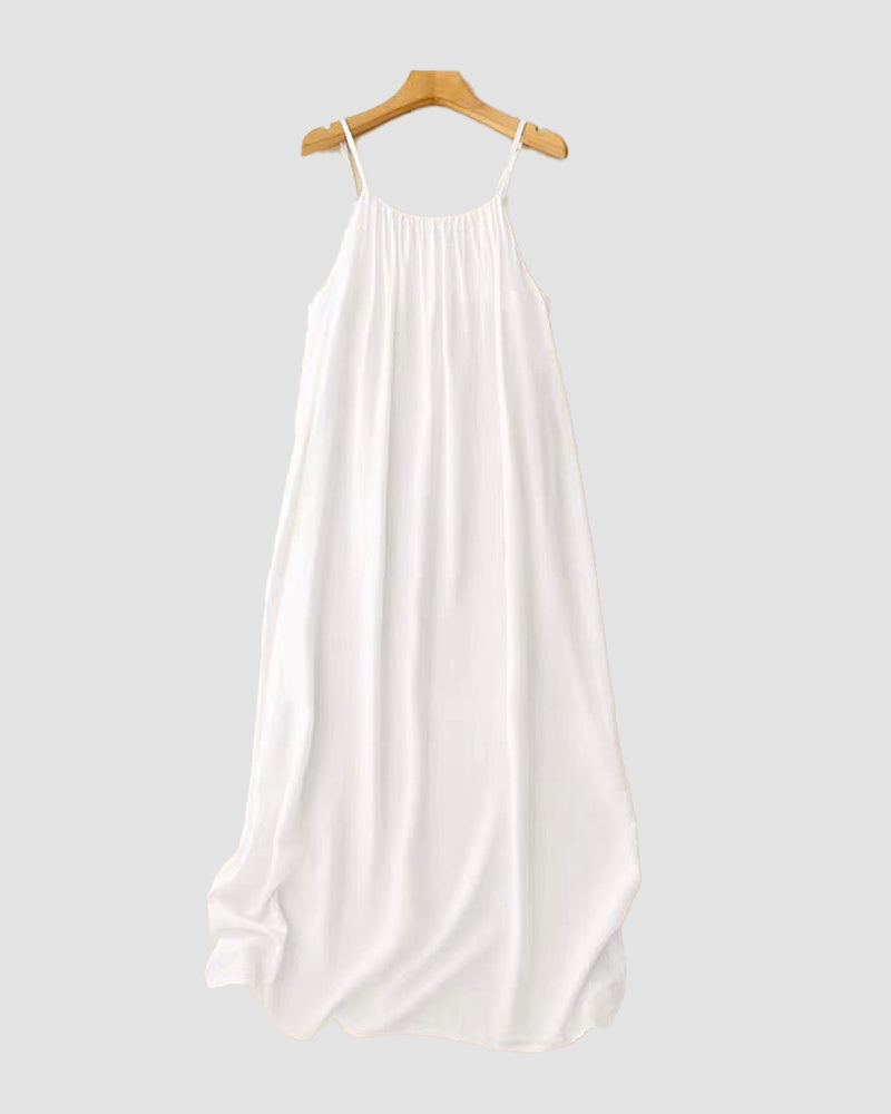 Solid Cami Dress with Open Back