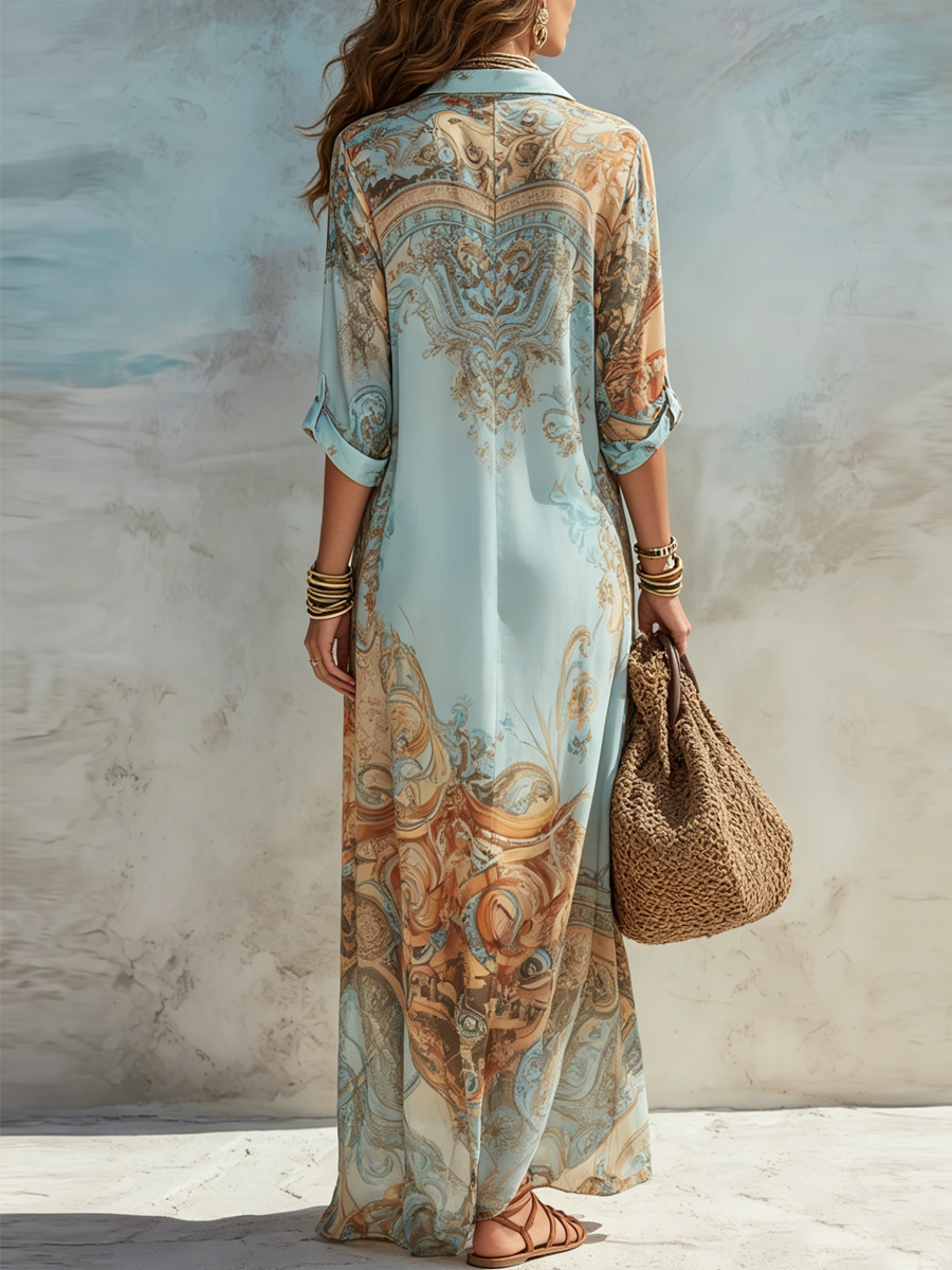 Maxi Vestido Camisero "Riviera" - Elegancia y Frescura Absoluta