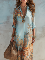 Maxi Vestido Camisero "Riviera" - Elegancia y Frescura Absoluta