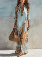 Maxi Vestido Camisero "Riviera" - Elegancia y Frescura Absoluta