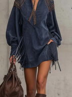 Petite Fringe Dress