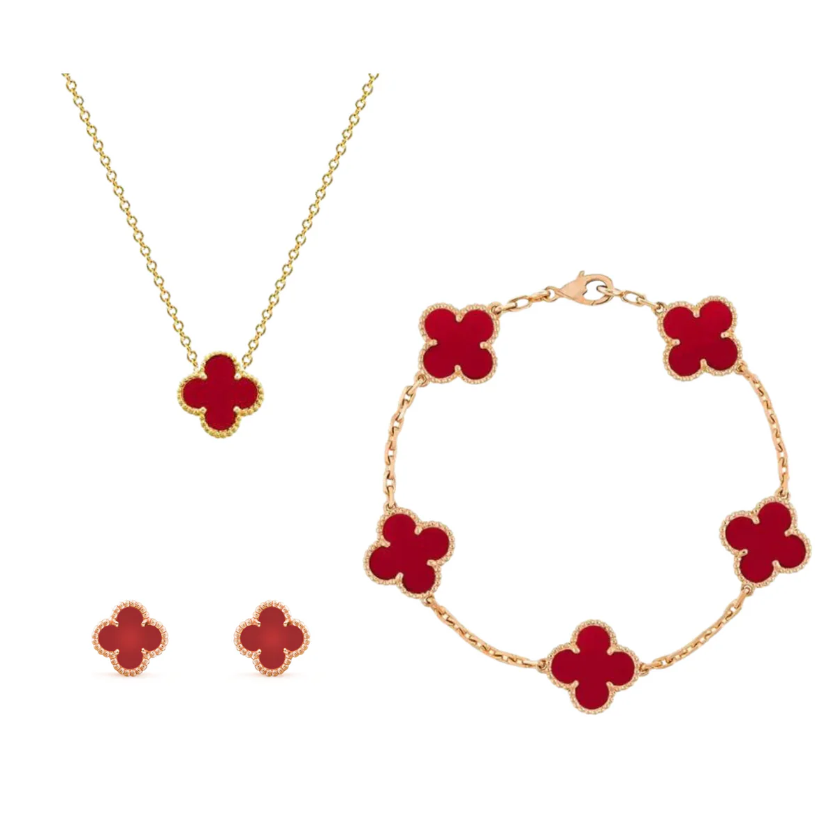 Alhambra Vintage Set: The Elegance of the Clover (Necklace, Bracelet, and Earrings)