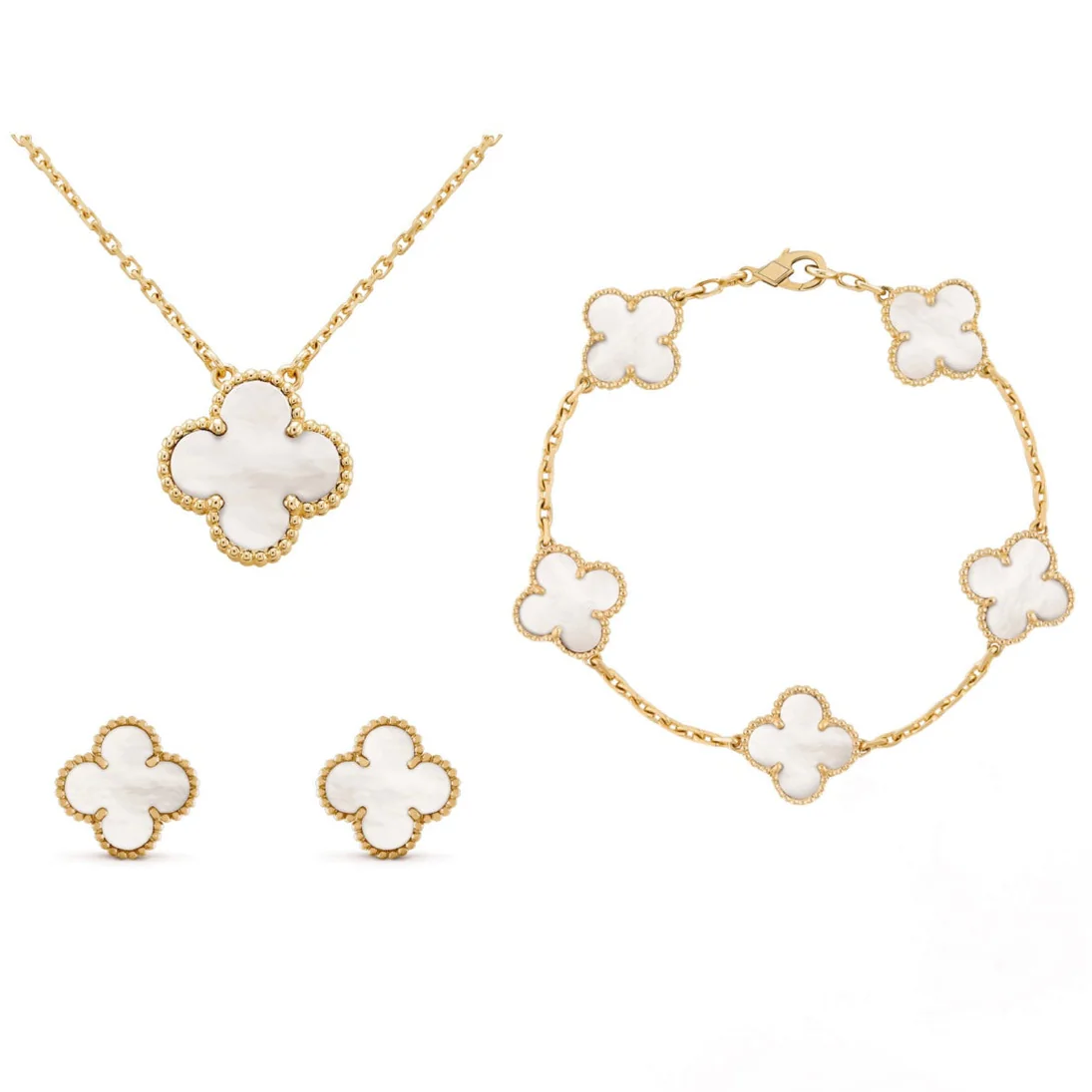 Alhambra Vintage Set: The Elegance of the Clover (Necklace, Bracelet, and Earrings)