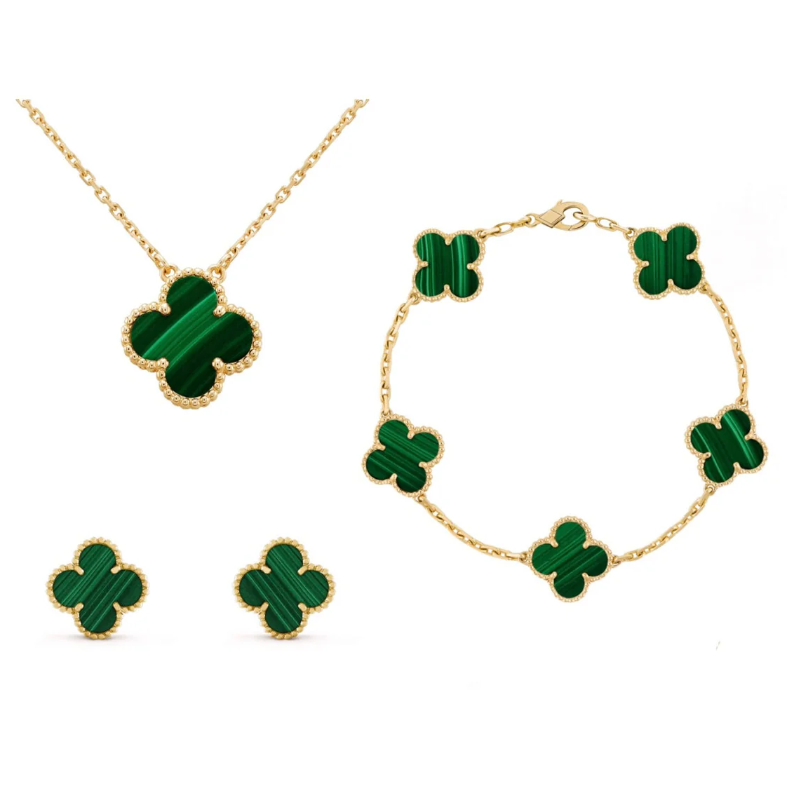 Alhambra Vintage Set: The Elegance of the Clover (Necklace, Bracelet, and Earrings)