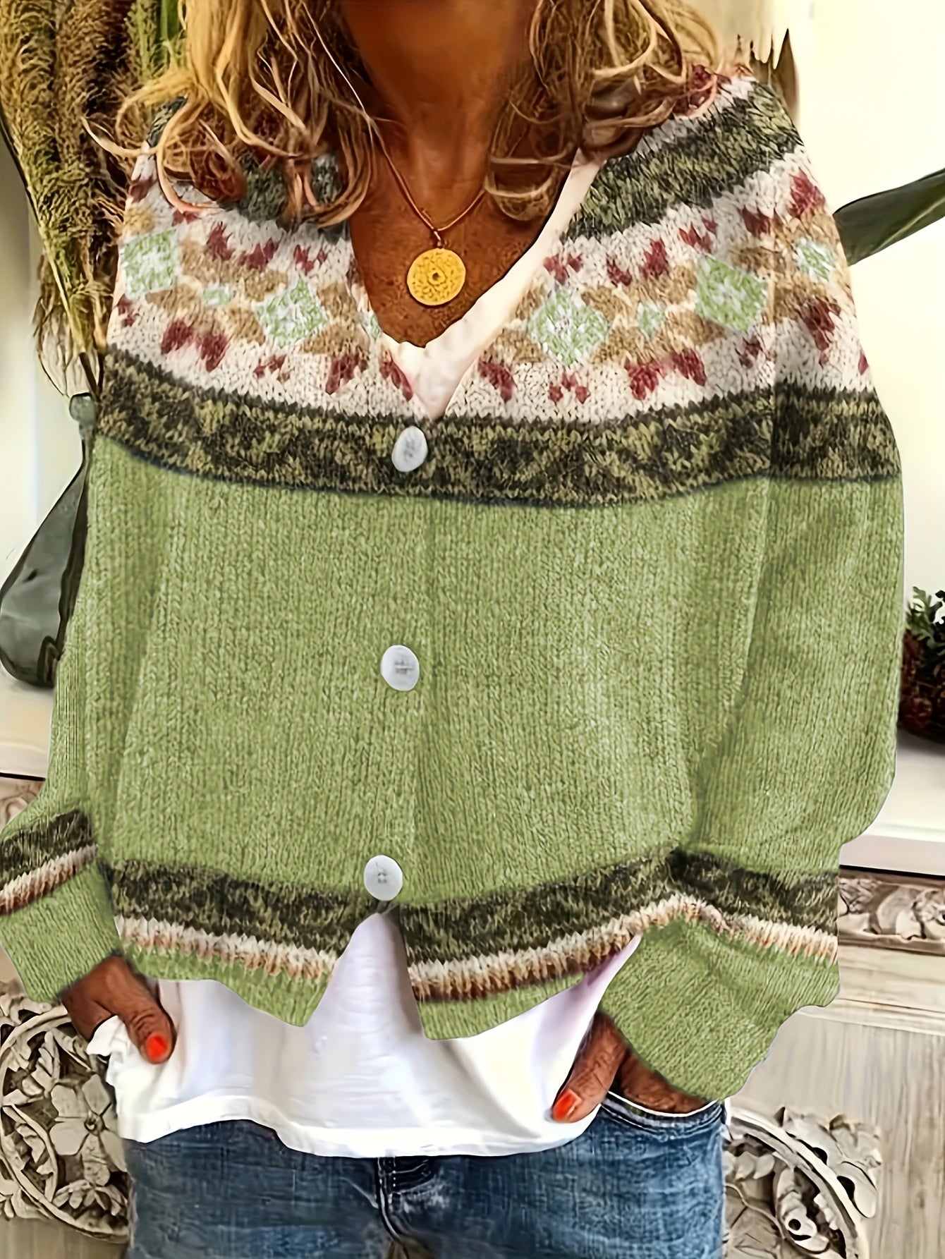 Elegante Cárdigan De Punto