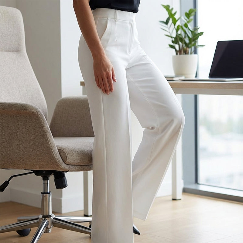 Madona - High-Waisted Elastic Smart Trousers