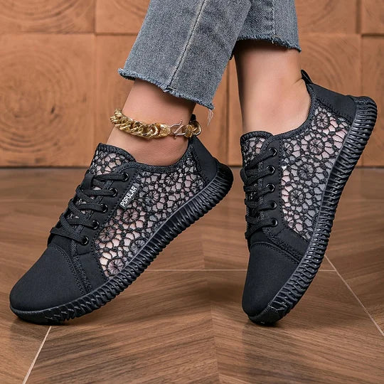 Mocasín Con Cordones y Malla Transpirable