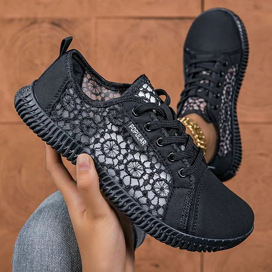 Mocasín Con Cordones y Malla Transpirable