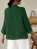 Loose-fitting Vintage Shirt with Patchwork Design