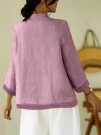 Loose-fitting Vintage Shirt with Patchwork Design