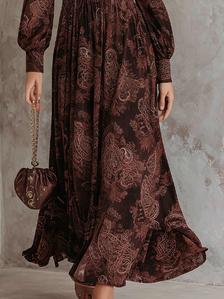 Long paisley print dress