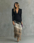 Emilia - Elegant Dress With Fringed Sleeves
