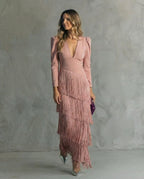 Emilia - Elegant Dress With Fringed Sleeves