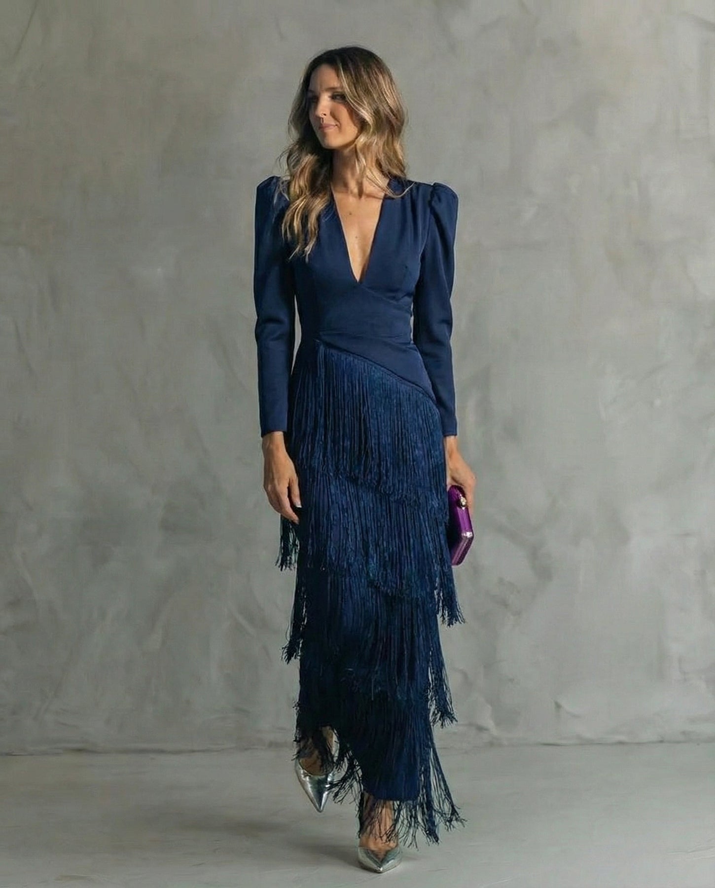 Emilia - Elegant Dress With Fringed Sleeves