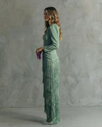 Emilia - Elegant Dress With Fringed Sleeves