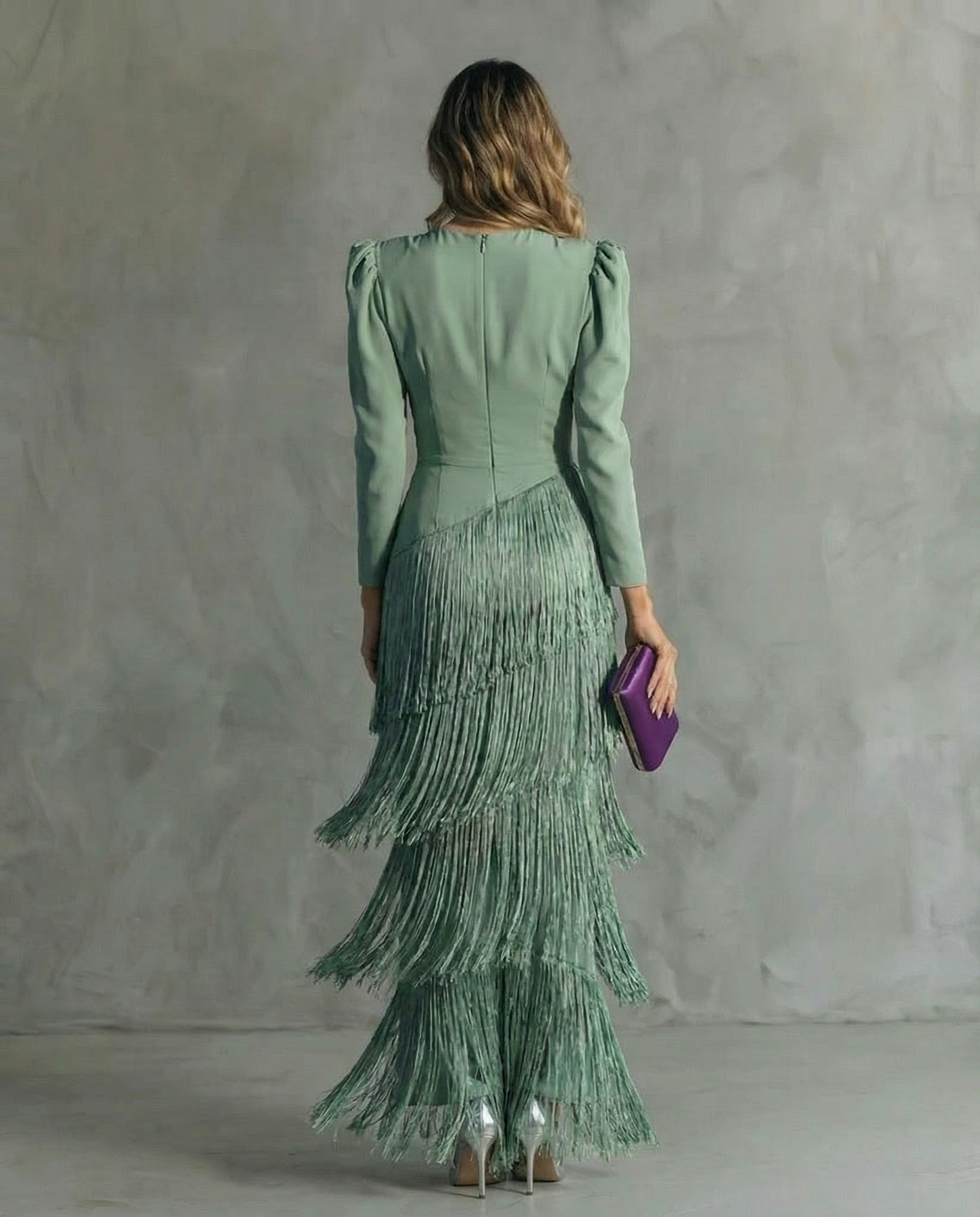 Emilia - Elegant Dress With Fringed Sleeves
