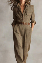 Checked Tweed Jumpsuit