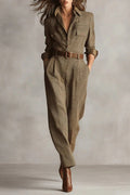 Checked Tweed Jumpsuit