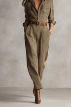 Checked Tweed Jumpsuit