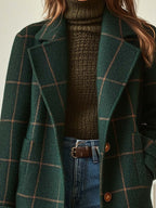 Long retro coat with lapels - Camelia