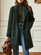 Long retro coat with lapels - Camelia