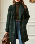 Long retro coat with lapels - Camelia