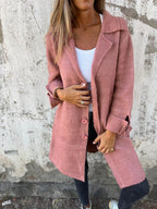 Baylea - Long Casual Wool Coat with Lapel