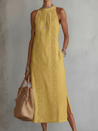 Vestido de Lino Jimena - Corte Estilizador con Bolsillos