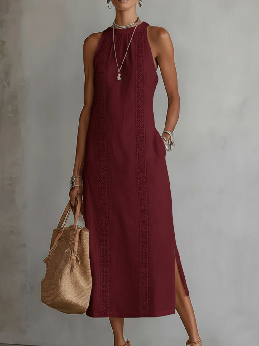 Vestido de Lino Jimena - Corte Estilizador con Bolsillos