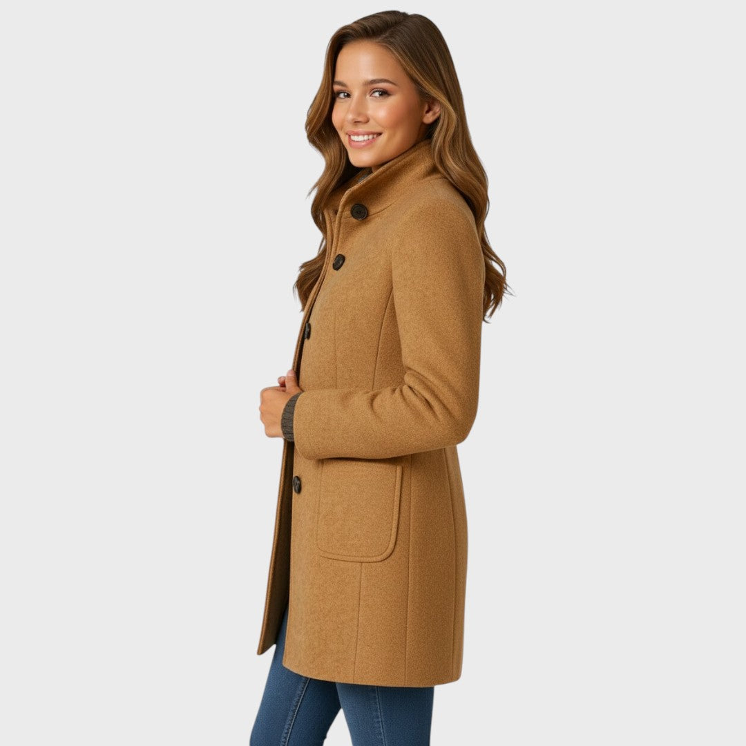 Rose - Elegant Buttoned Wool Coat